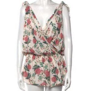 Beach Riot Floral Plunge Neckline Romper